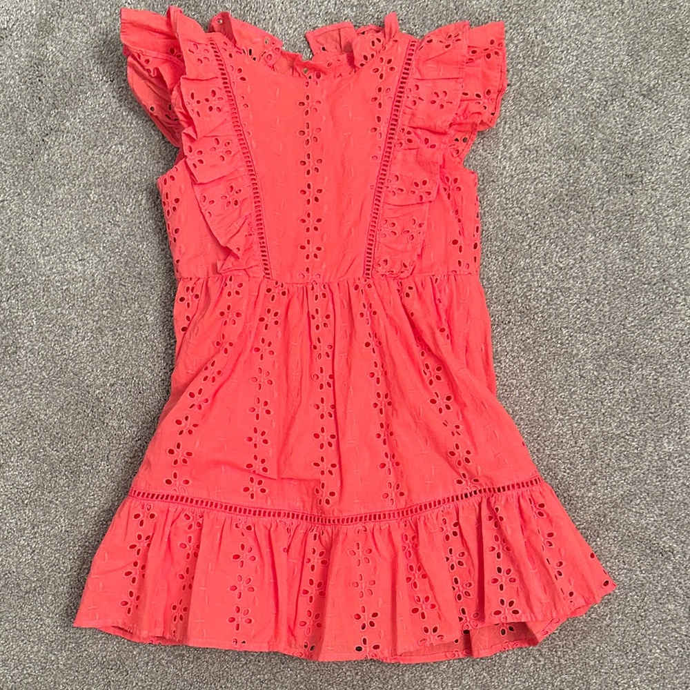 Janie and Jack Pink Eyelet Ruffle Dress